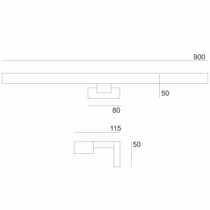 Brilagi - LED Лампа за огледало в баня WOODY MIRROR LED/15W/230V 90 см IP44 дъб/черен