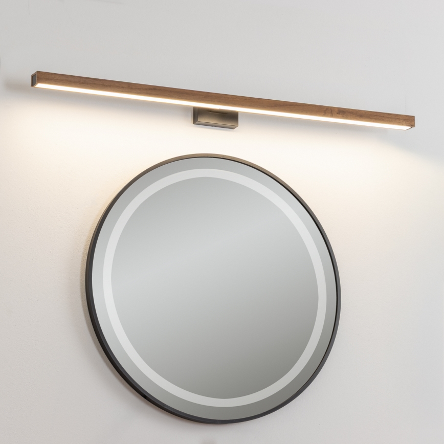 Brilagi - LED Лампа за огледало в баня WOODY MIRROR LED/15W/230V 90 см IP44 дъб череша/черен