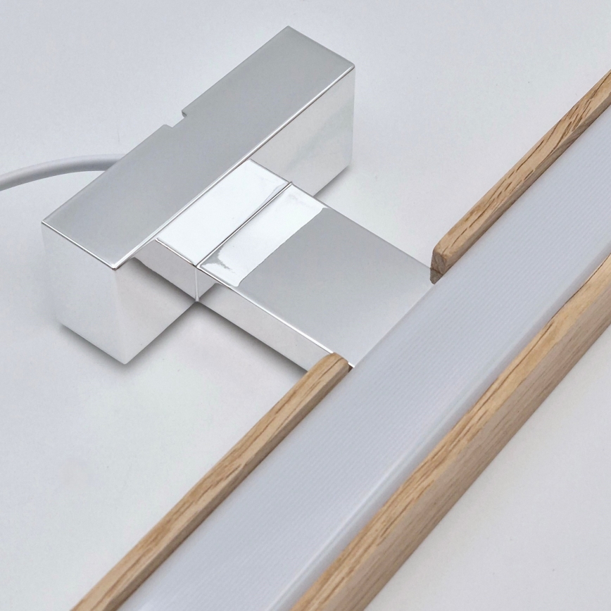 Brilagi - LED Лампа за огледало в баня WOODY MIRROR LED/15W/230V 90 см IP44 дъб/лъскав хром