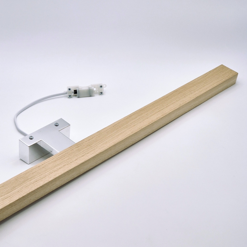 Brilagi - LED Лампа за огледало в баня WOODY MIRROR LED/15W/230V 90 см IP44 дъб/лъскав хром