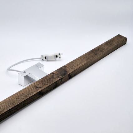 Brilagi - LED Лампа за огледало в баня WOODY MIRROR LED/15W/230V 90 см IP44 дъб орех/лъскав хром