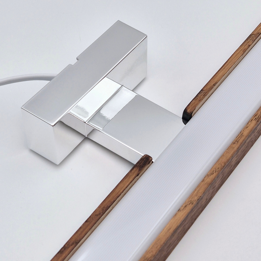Brilagi - LED Лампа за огледало в баня WOODY MIRROR LED/15W/230V 90 см IP44 дъб череша/лъскав хром