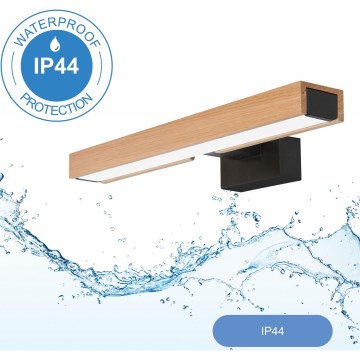 Brilagi - LED Лампа за огледало в баня WOODY MIRROR LED/8W/230V 40 см IP44 дъб/черен