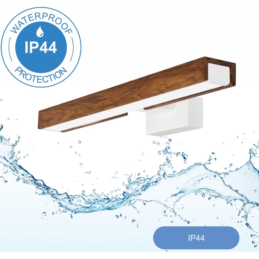 Brilagi - LED Лампа за огледало в баня WOODY MIRROR LED/8W/230V 40 см IP44 дъб череша/бял