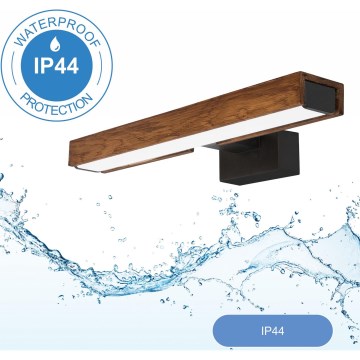 Brilagi - LED Лампа за огледало в баня WOODY MIRROR LED/8W/230V 40 см IP44 дъб череша/черен