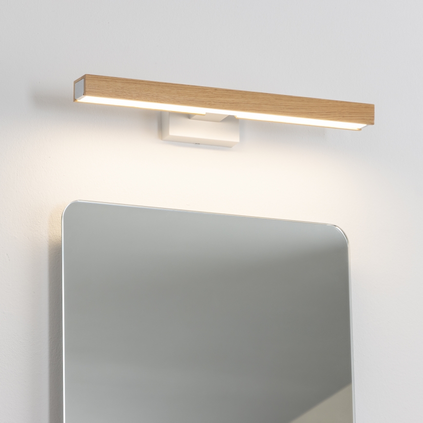 Brilagi - LED Лампа за огледало в баня WOODY MIRROR LED/8W/230V 40 см IP44 дъб/бял