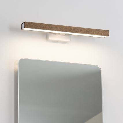 Brilagi - LED Лампа за огледало в баня WOODY MIRROR LED/8W/230V 40 см IP44 дъб орех/бял