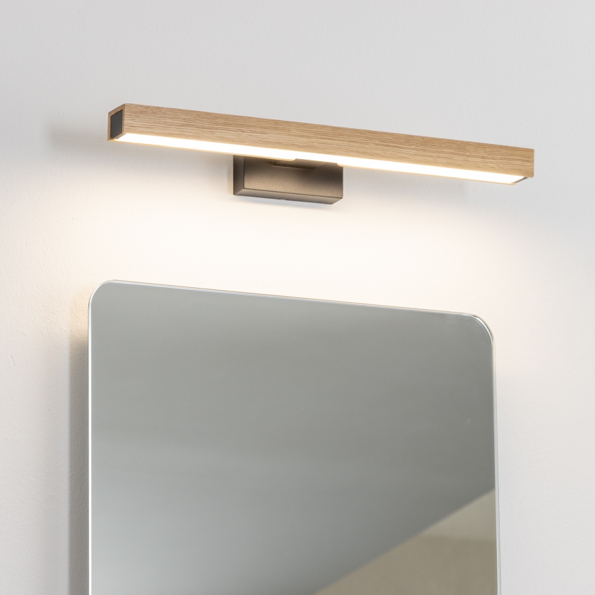 Brilagi - LED Лампа за огледало в баня WOODY MIRROR LED/8W/230V 40 см IP44 дъб/черен