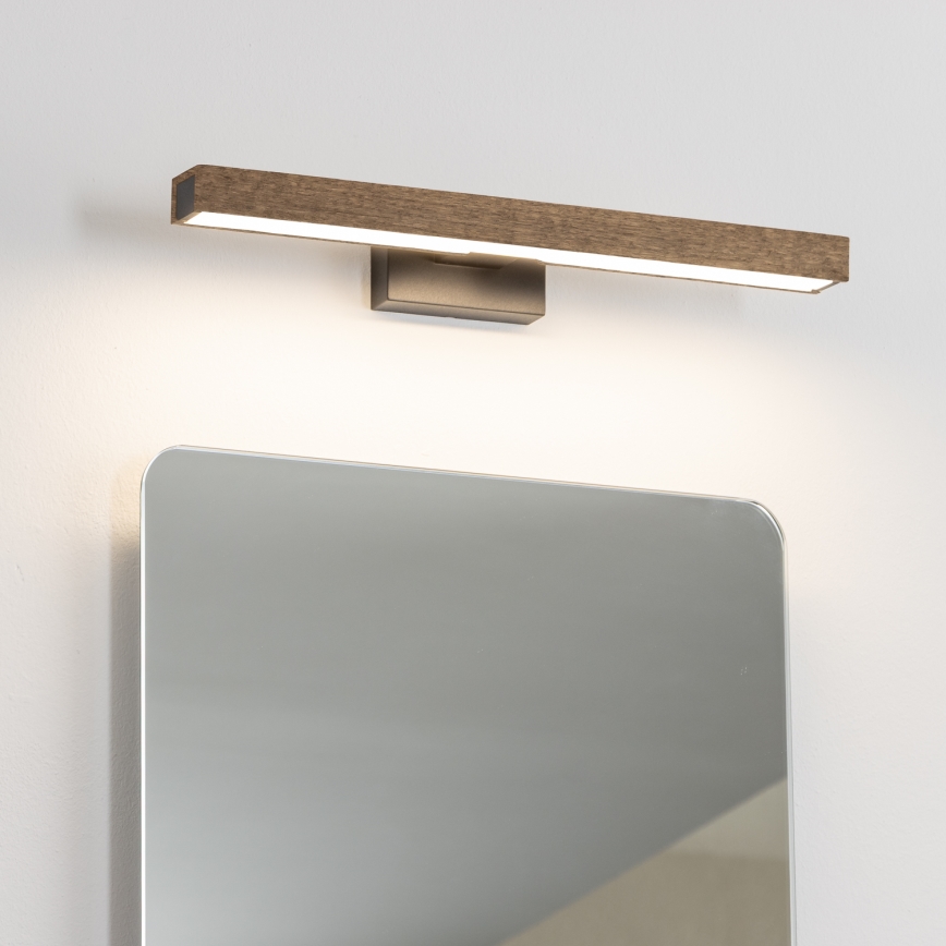 Brilagi - LED Лампа за огледало в баня WOODY MIRROR LED/8W/230V 40 см IP44 дъб орех/черен