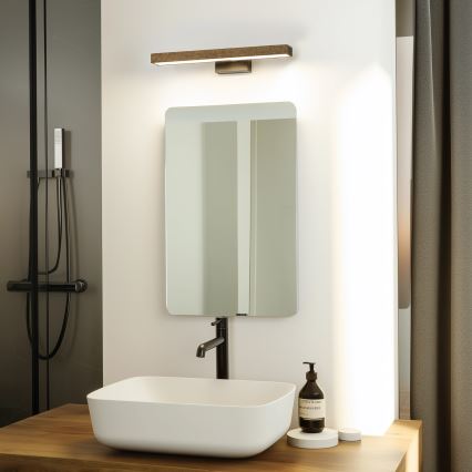 Brilagi - LED Лампа за огледало в баня WOODY MIRROR LED/8W/230V 40 см IP44 дъб орех/черен