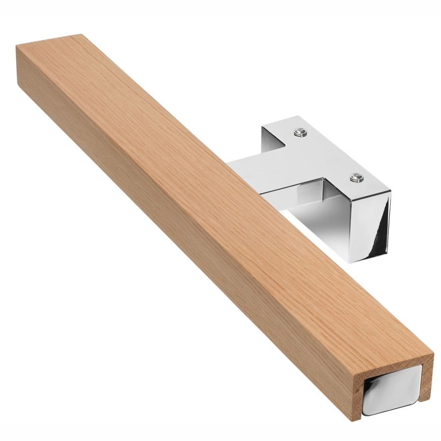 Brilagi - LED Лампа за огледало в баня WOODY MIRROR LED/8W/230V 40 см IP44 дъб/лъскав хром