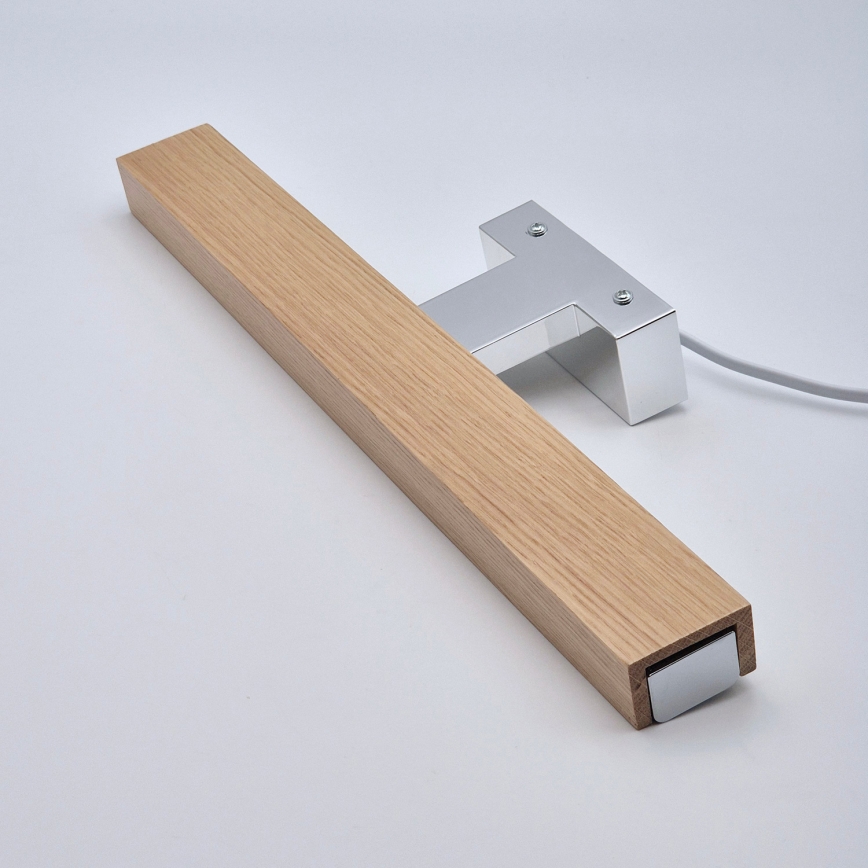 Brilagi - LED Лампа за огледало в баня WOODY MIRROR LED/8W/230V 40 см IP44 дъб/лъскав хром