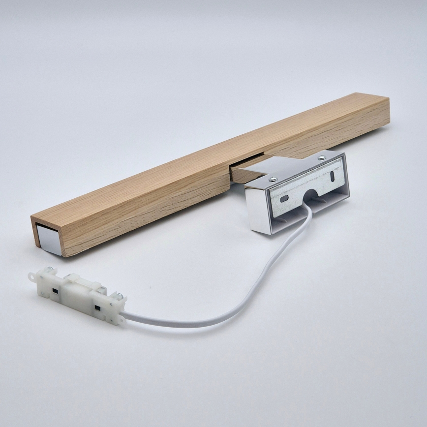 Brilagi - LED Лампа за огледало в баня WOODY MIRROR LED/8W/230V 40 см IP44 дъб/лъскав хром