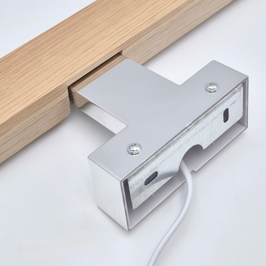 Brilagi - LED Лампа за огледало в баня WOODY MIRROR LED/8W/230V 40 см IP44 дъб/лъскав хром