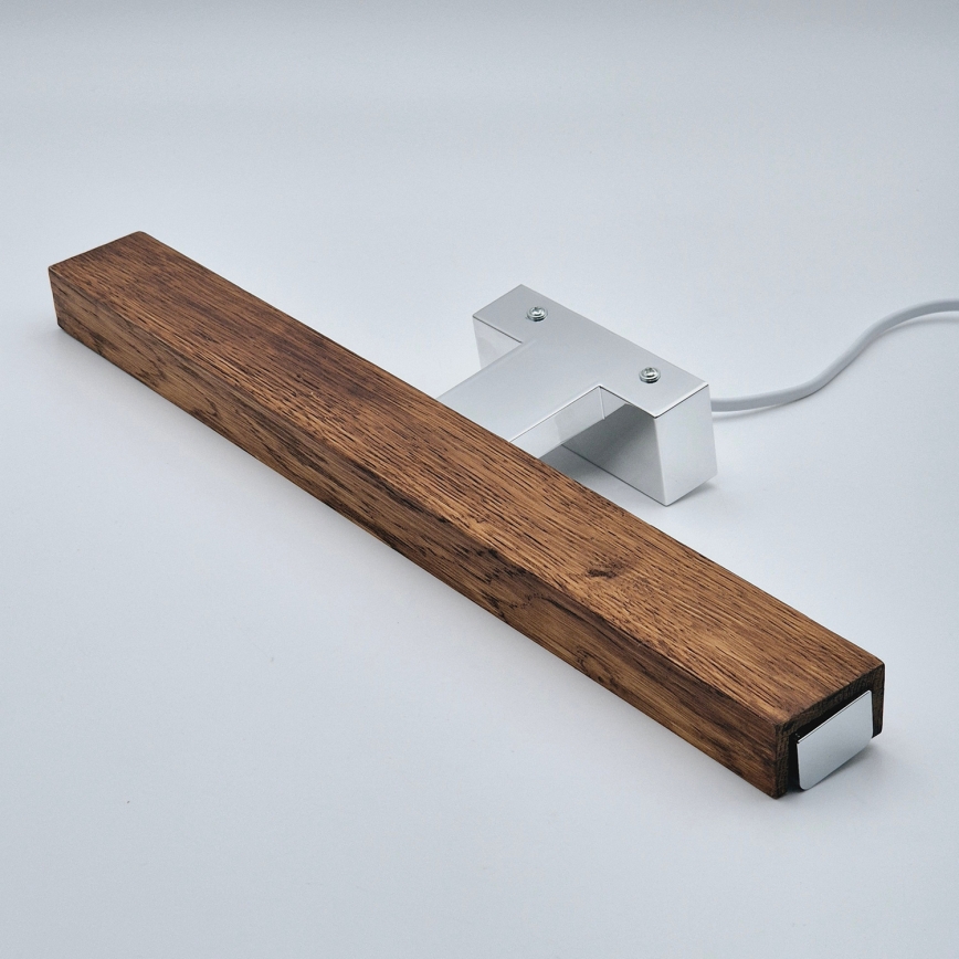 Brilagi - LED Лампа за огледало в баня WOODY MIRROR LED/8W/230V 40 см IP44 дъб череша/лъскав хром