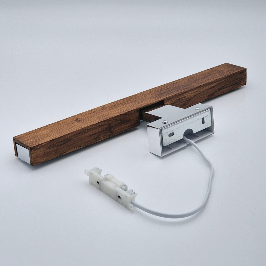 Brilagi - LED Лампа за огледало в баня WOODY MIRROR LED/8W/230V 40 см IP44 дъб череша/лъскав хром