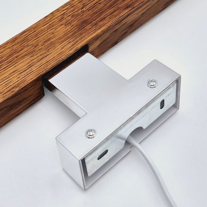Brilagi - LED Лампа за огледало в баня WOODY MIRROR LED/8W/230V 40 см IP44 дъб череша/лъскав хром