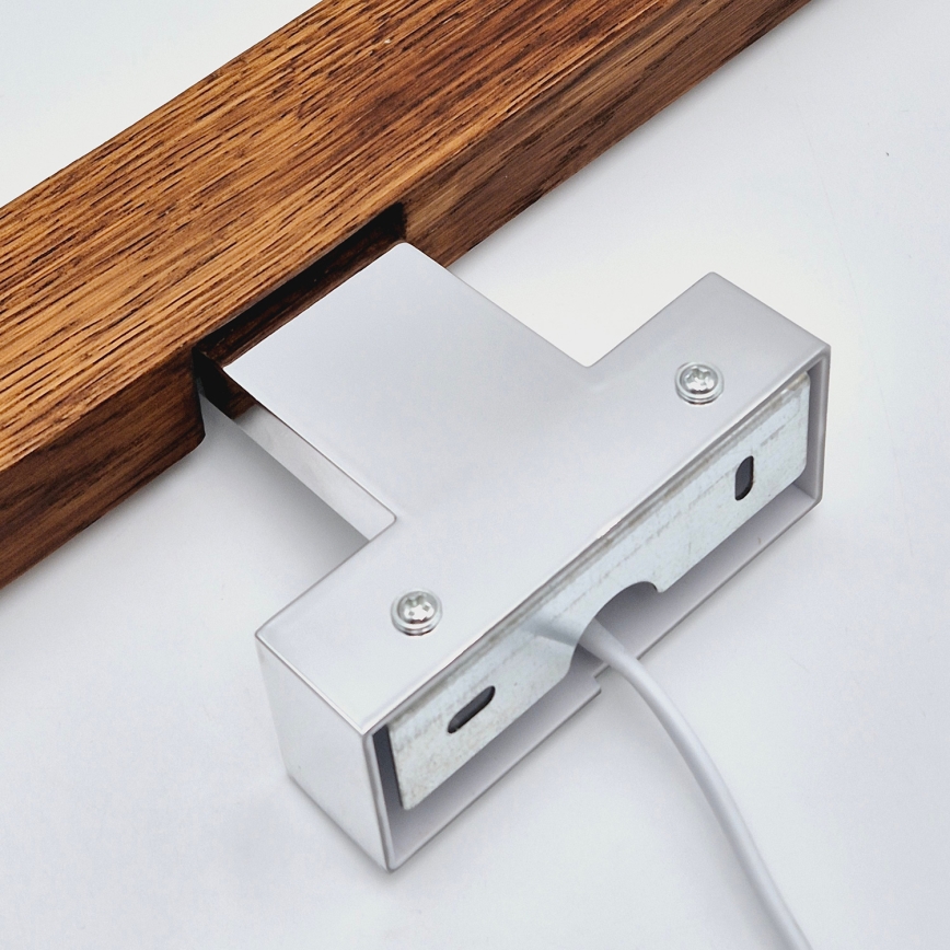 Brilagi - LED Лампа за огледало в баня WOODY MIRROR LED/8W/230V 40 см IP44 дъб череша/лъскав хром