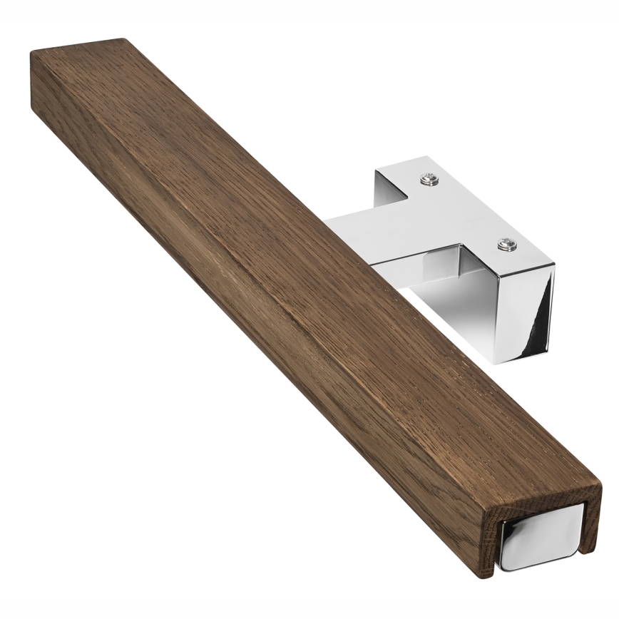 Brilagi - LED Лампа за огледало в баня WOODY MIRROR LED/8W/230V 40 см IP44 дъб орех/лъскав хром