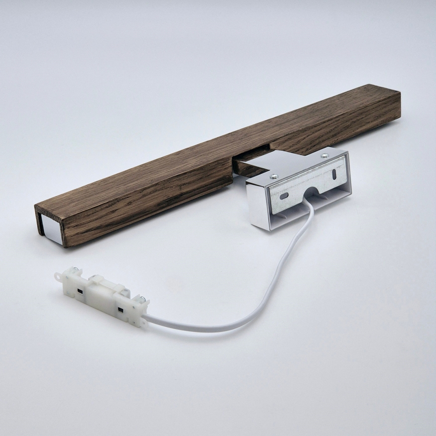 Brilagi - LED Лампа за огледало в баня WOODY MIRROR LED/8W/230V 40 см IP44 дъб орех/лъскав хром