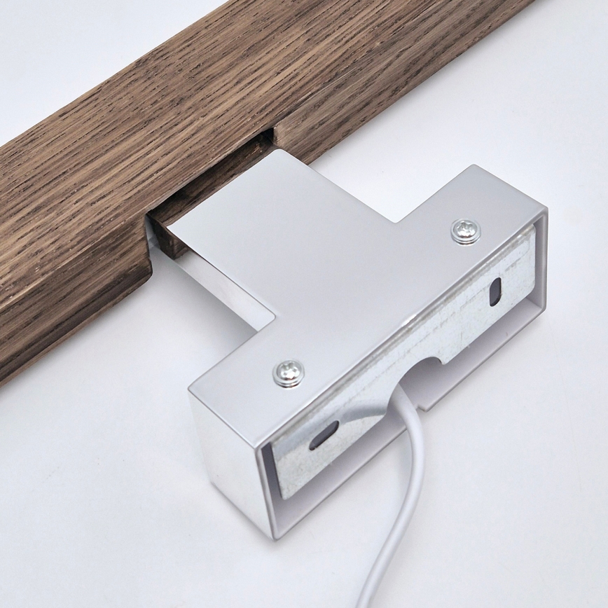 Brilagi - LED Лампа за огледало в баня WOODY MIRROR LED/8W/230V 40 см IP44 дъб орех/лъскав хром