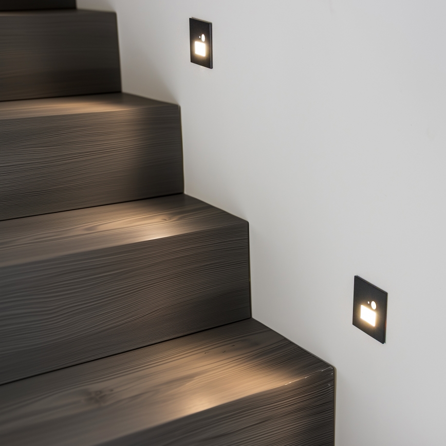 Brilagi - LED Лампа за стълбище със сензор за движение JACK LED/1,5W/230V 3000K/4000K/6500K черен