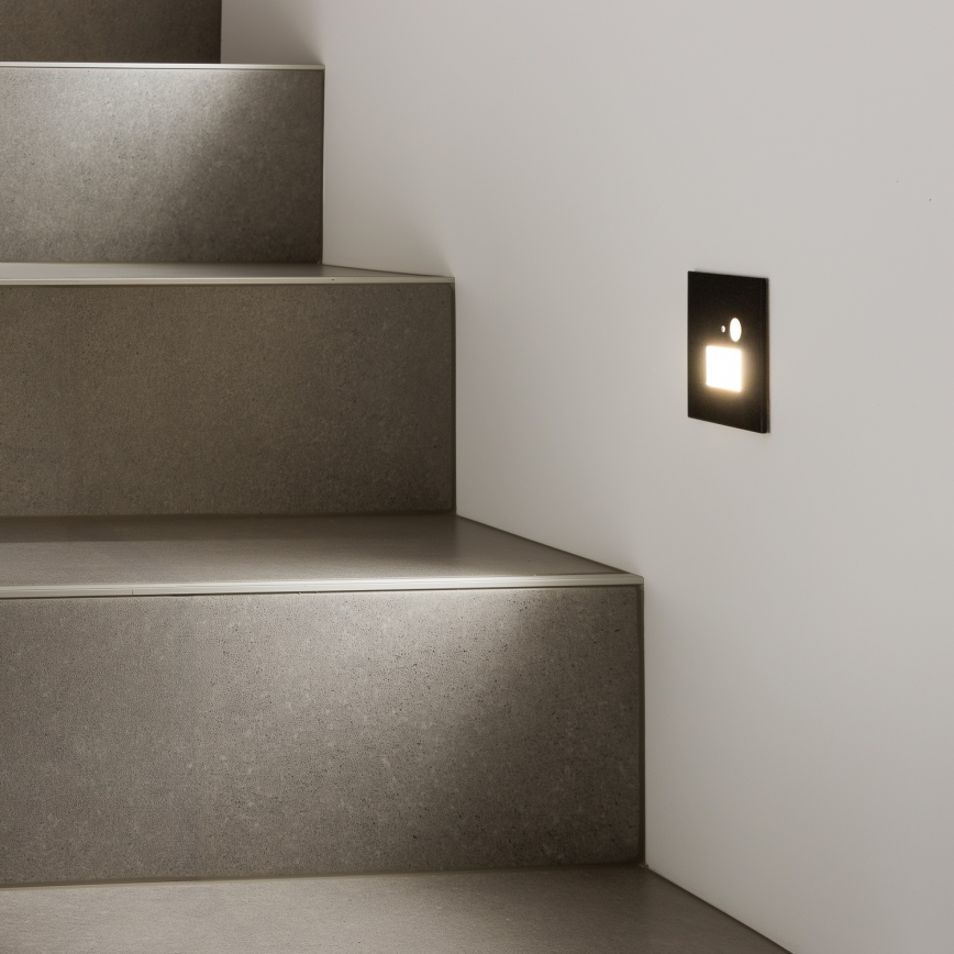 Brilagi - LED Лампа за стълбище със сензор за движение JACK LED/1,5W/230V 3000K/4000K/6500K черен