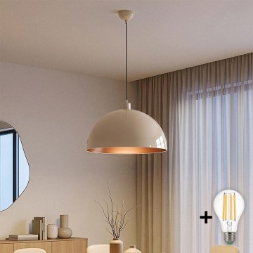 Brilagi - LED люстра на кабел METALO 1xE27/40W/230V Ø 40 см бежова/медна