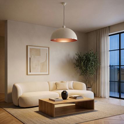 Brilagi - LED люстра на кабел METALO 1xE27/40W/230V Ø 40 см бежова/медна