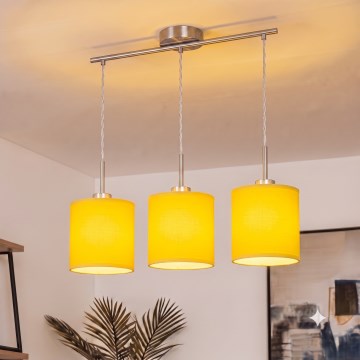 Brilagi - LED люстра на кабел NUBILA 3xE27/60W/230V жълта