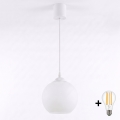 Brilagi - LED люстра на кабел RETRO GLASS 1xE27/60W/230V диам. 15 см бяла