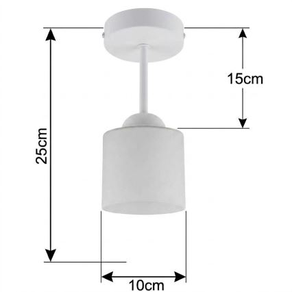 BRILAGI - LED лустра за повърхностен монтаж RETRO GLASS 1xE27/60W/230V Ø 10 см бяла