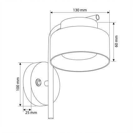 Brilagi - LED Настенна лампа AURA LUX 1xGX53/30W/230V черна/златна