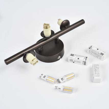 Brilagi - LED настенно осветително тяло MILLA 3xG9/3W/230V кафяво/димчато кафяво