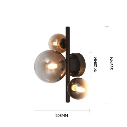 Brilagi - LED настенно осветително тяло MILLA 3xG9/3W/230V кафяво/димчато кафяво