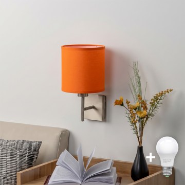 BRILAGI - LED настенно осветително тяло NUBILA 1xE27/60W/230V матов хром/оранжево
