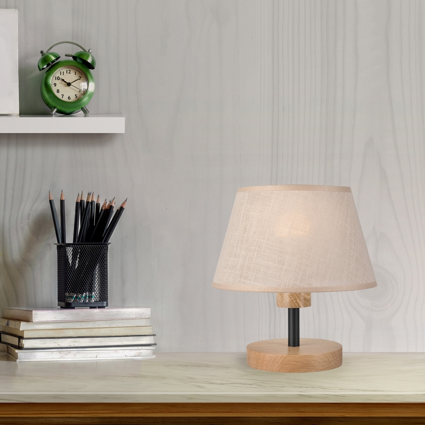 Brilagi - LED Настолна лампа ANTHONY 1xE27/60W/230V дъб/бежов
