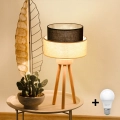 Brilagi - LED настолна лампа BOHO стил 1xE27/15W/230V кремава/кафява