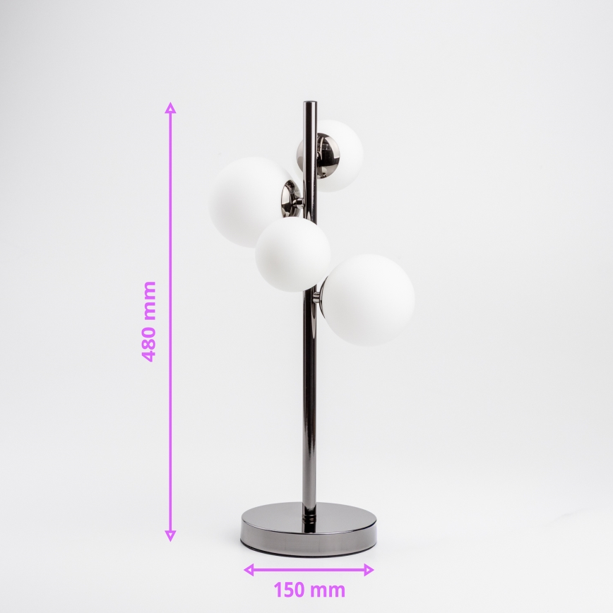 Brilagi - LED настолна лампа MILLA 4xG9/3W/230V черен хром/бял