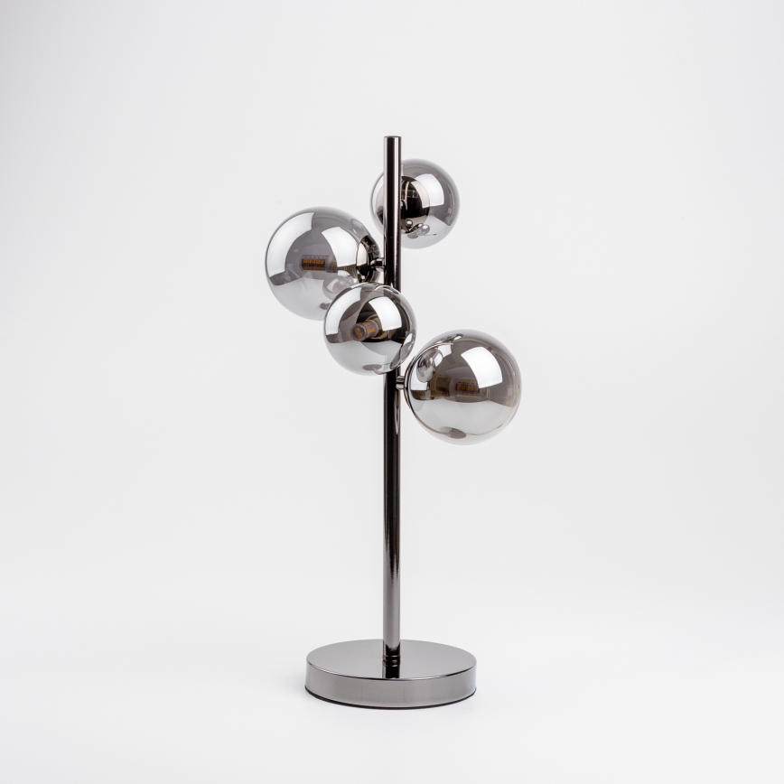 Brilagi - LED настолна лампа MILLA 4xG9/3W/230V черен хром/опушено стъкло