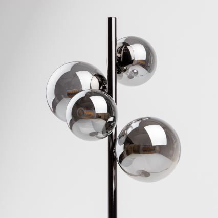 Brilagi - LED настолна лампа MILLA 4xG9/3W/230V черен хром/опушено стъкло