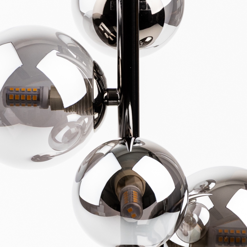 Brilagi - LED настолна лампа MILLA 4xG9/3W/230V черен хром/опушено стъкло