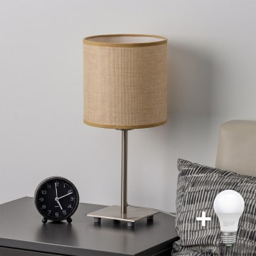 Brilagi - LED настолна лампа NUBILA 1xE27/60W/230V светлокафява
