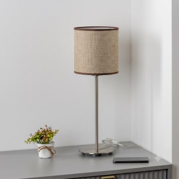 Brilagi - LED настолна лампа NUBILA 1xE27/60W/230V кафява