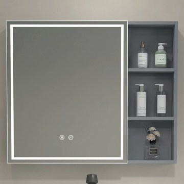 BRILAGI - LED огледален шкаф за баня с подсветка AVOLA SINGLE 75x70 cm