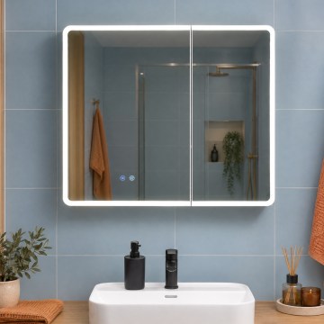 BRILAGI - LED огледален шкаф за баня с подсветка NOTO DOUBLE 78x65 cm