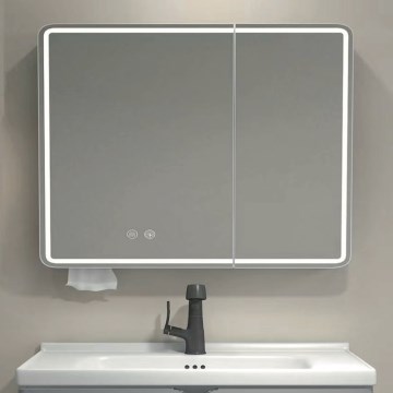 BRILAGI - LED Огледален шкаф за баня с подсветка NOTO DOUBLE 78x70 cm