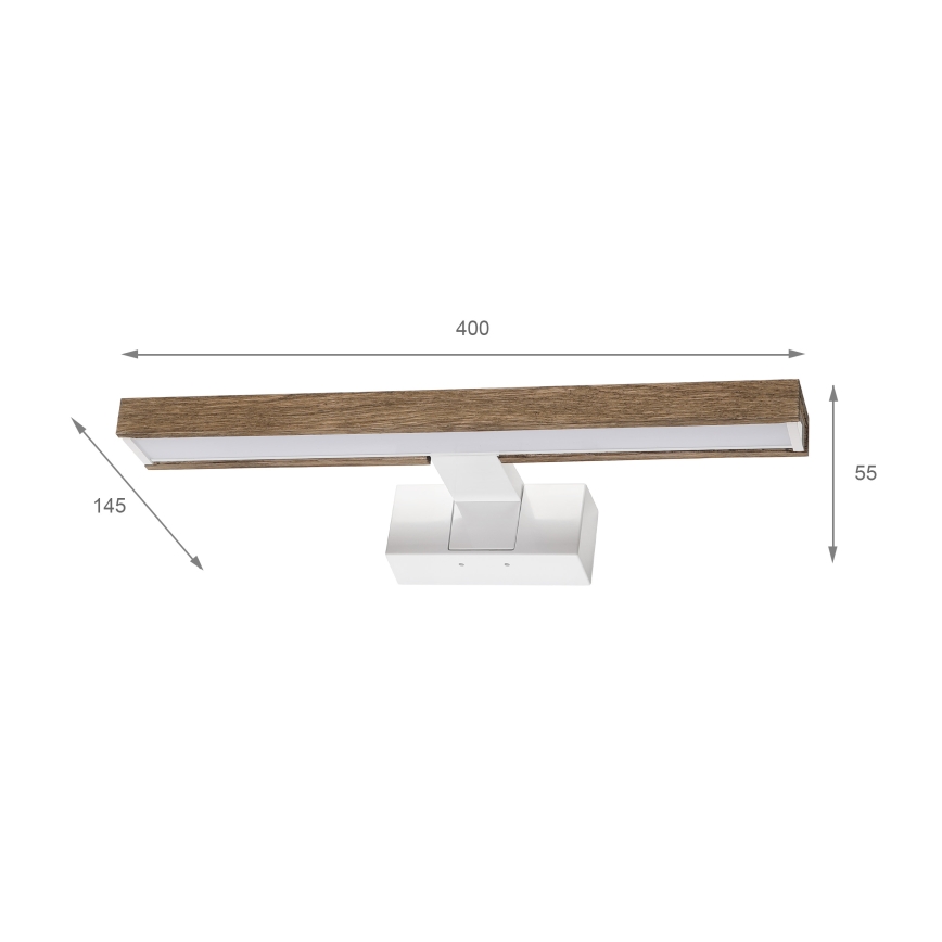 Brilagi - LED осветление за огледало за баня 3 в 1 WOODY MIRROR LED/8W/230V 40 см IP44 бяло/дъб