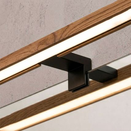 Brilagi - LED осветление за огледало за баня 3 в 1 WOODY MIRROR LED/8W/230V 40 см IP44 черно/дъб