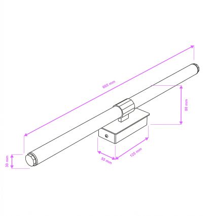 Brilagi - LED осветление за огледало за баня DIANA LED/10W/230V 60 см IP44 черно